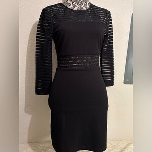 Elegant Black Lace Panel Dress